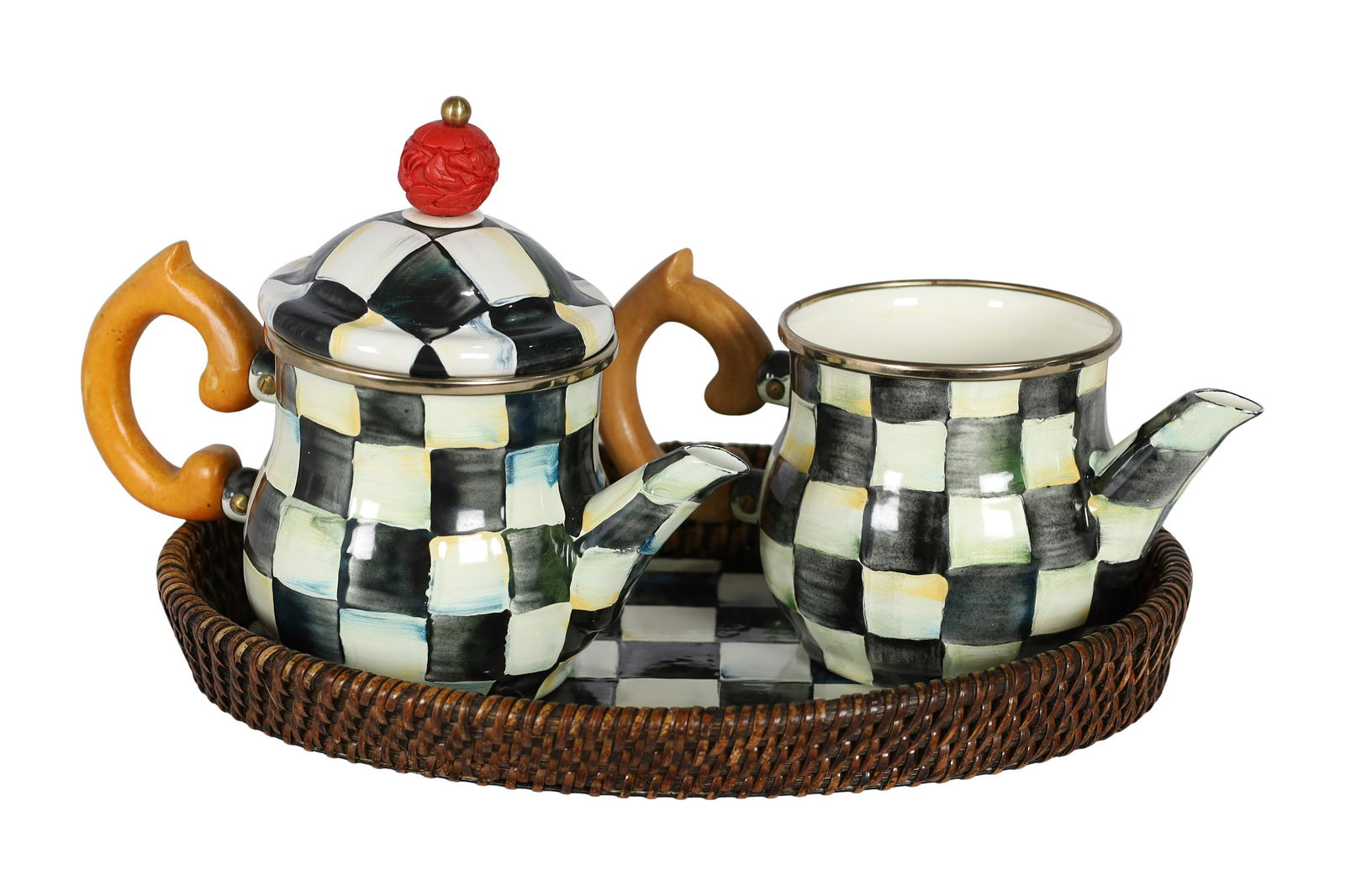 MacKenzie Childs - 2 Piece Tea Set on Tray (1 of 4)