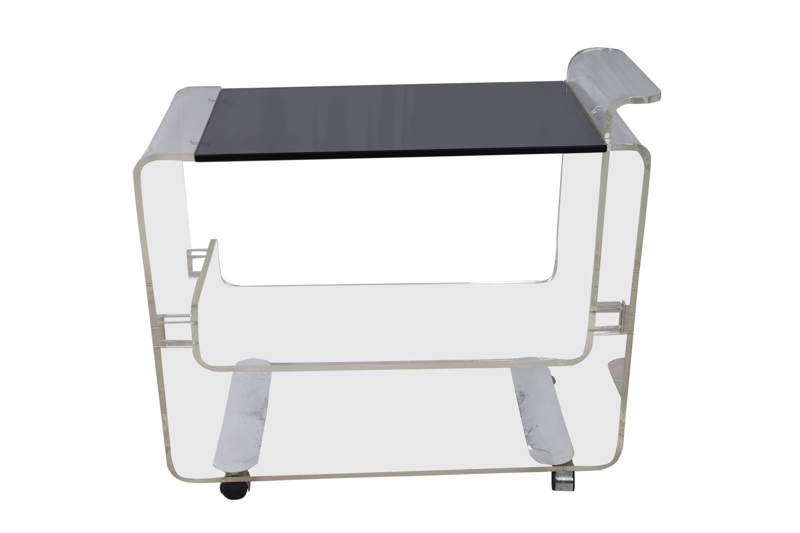 Lucite and Smoked Glass Serving Cart (1 of 5)