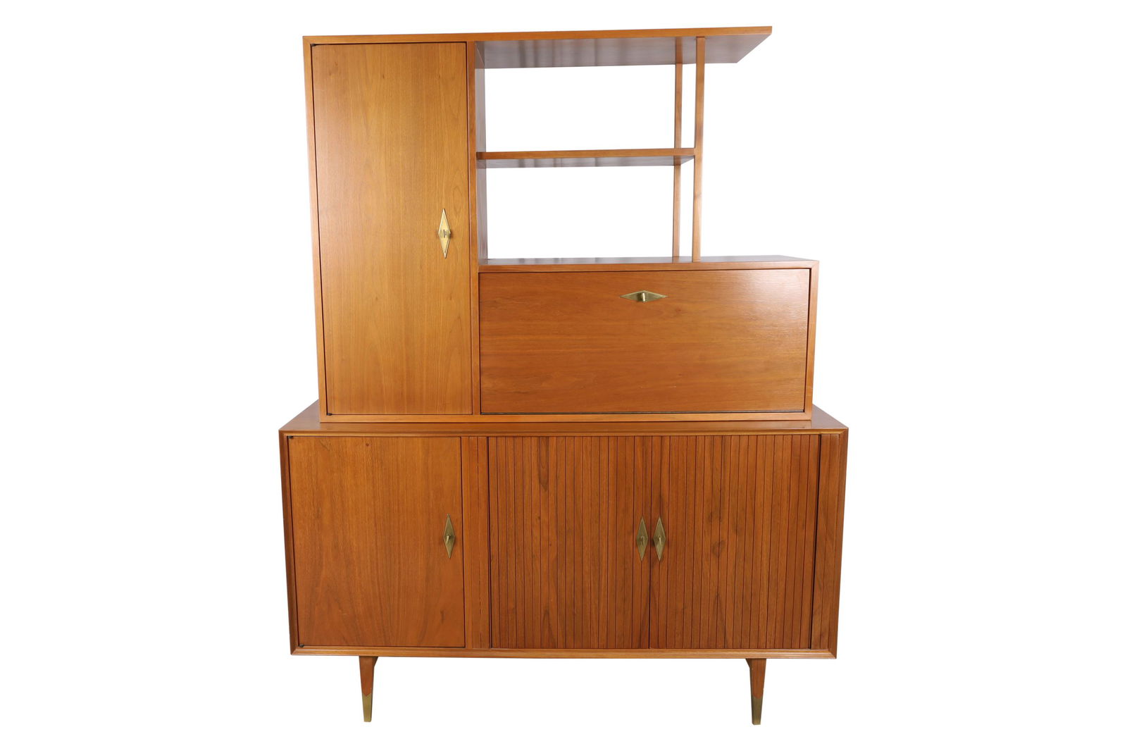 Walnut Tambour Door Credenza with Top (1 of 7)