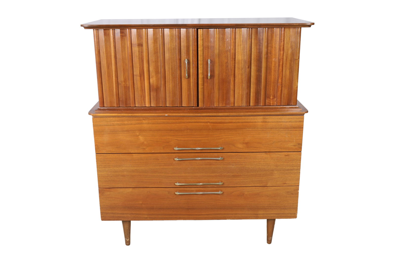 American Danish Walnut Concave High Chest (1 of 5)