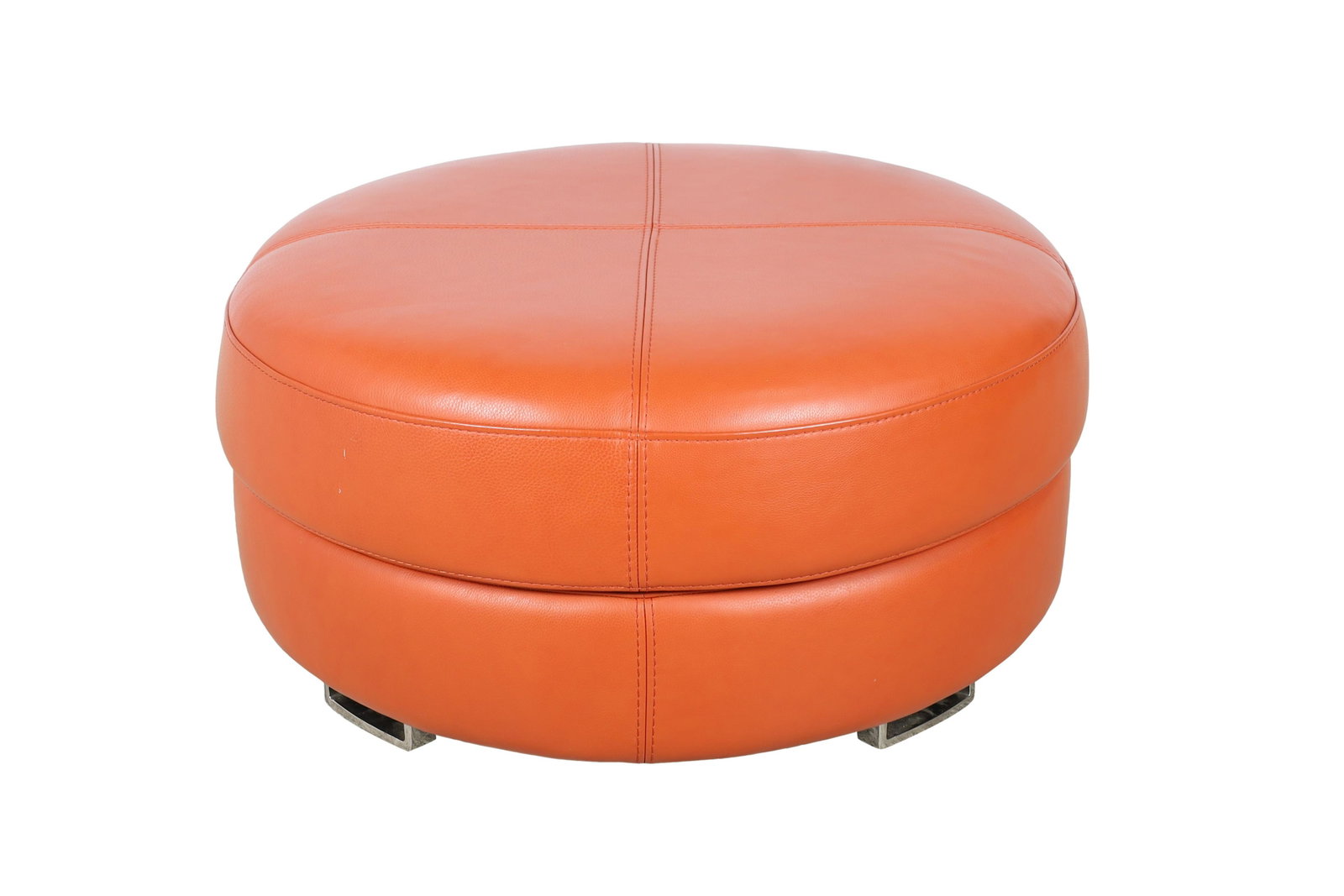 Maurice Villency - Pigskin Leather Ottoman: Maurice Villency - pigskin Leather Ottoman. Dimensions 15x32