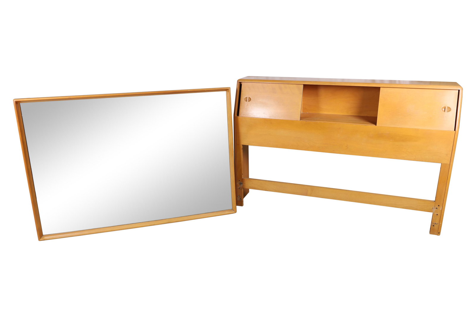 Heywood Wakefield - Mirror and Headboard: Heywood Wakefield Mirror and Headboard. Dimensions headboard-38x55