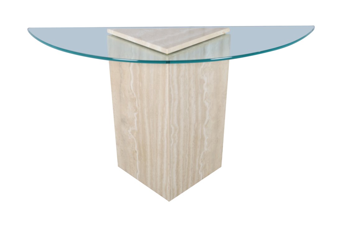 Travertine Marble and Glass Console (1 of 4)