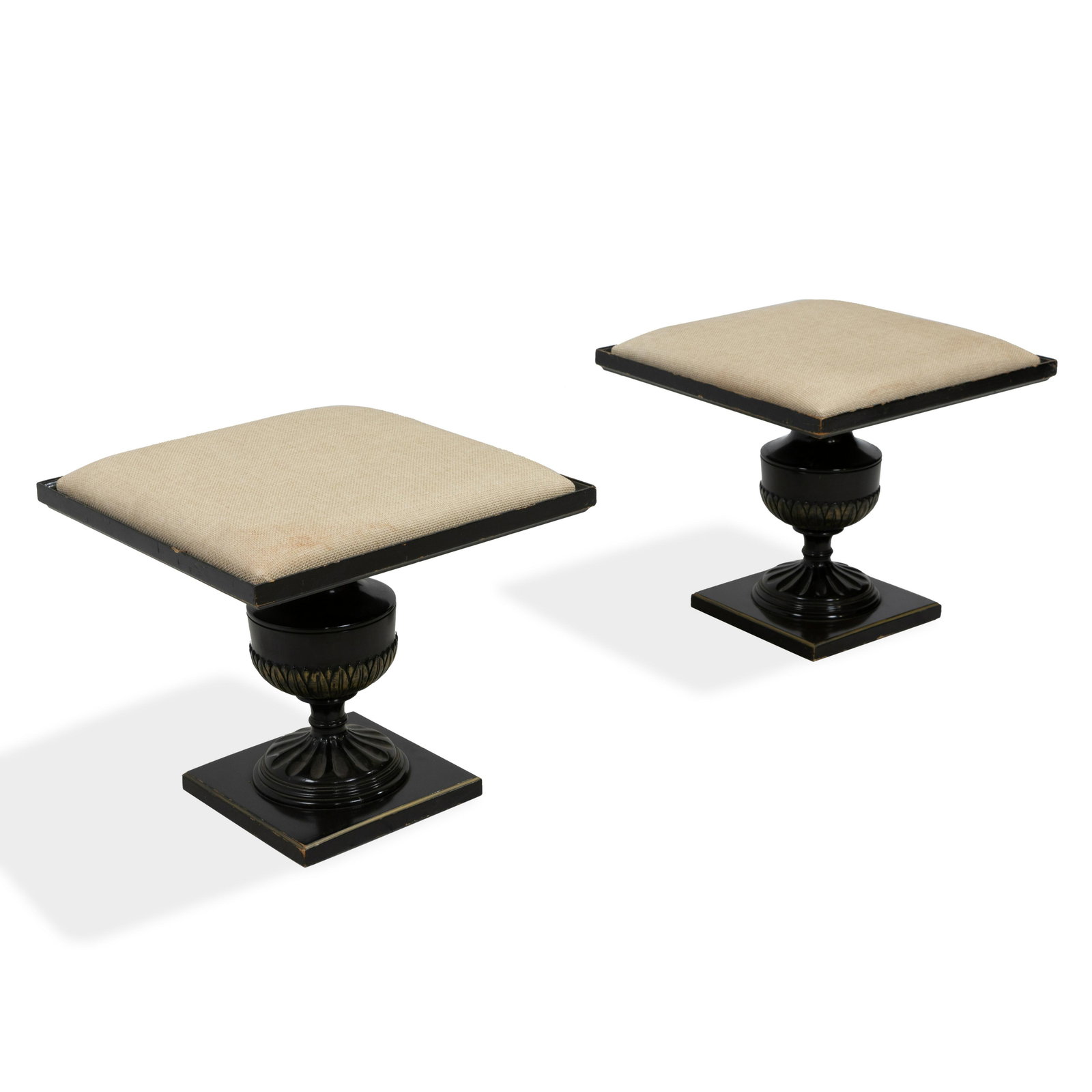 Adams style Pedestal Ottomans - Pair (1 of 3)