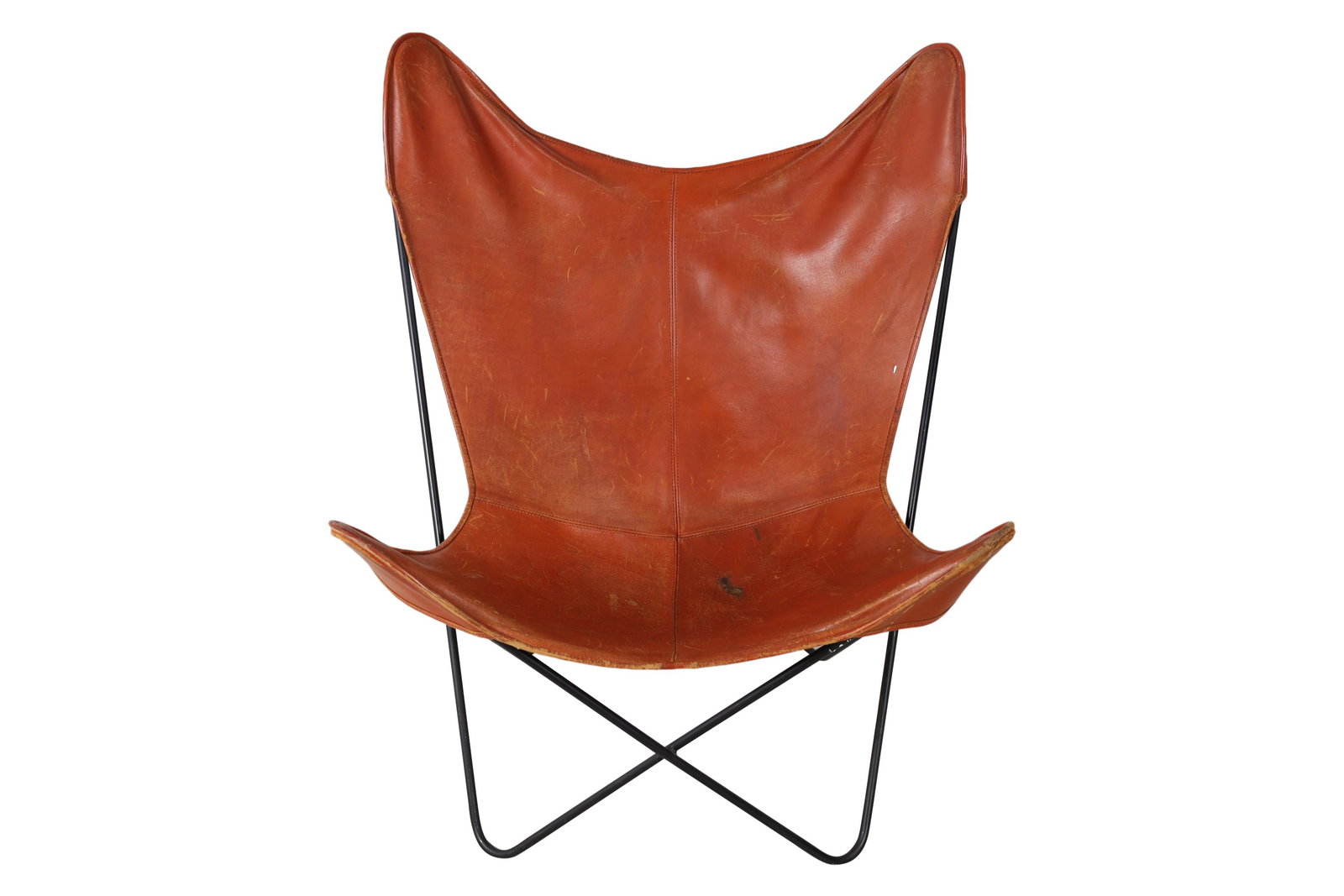 Knoll Hardoy Leather Butterfly Chair: Knoll Hardoy Leather Butterfly Chair. Dimensions 36x30x28