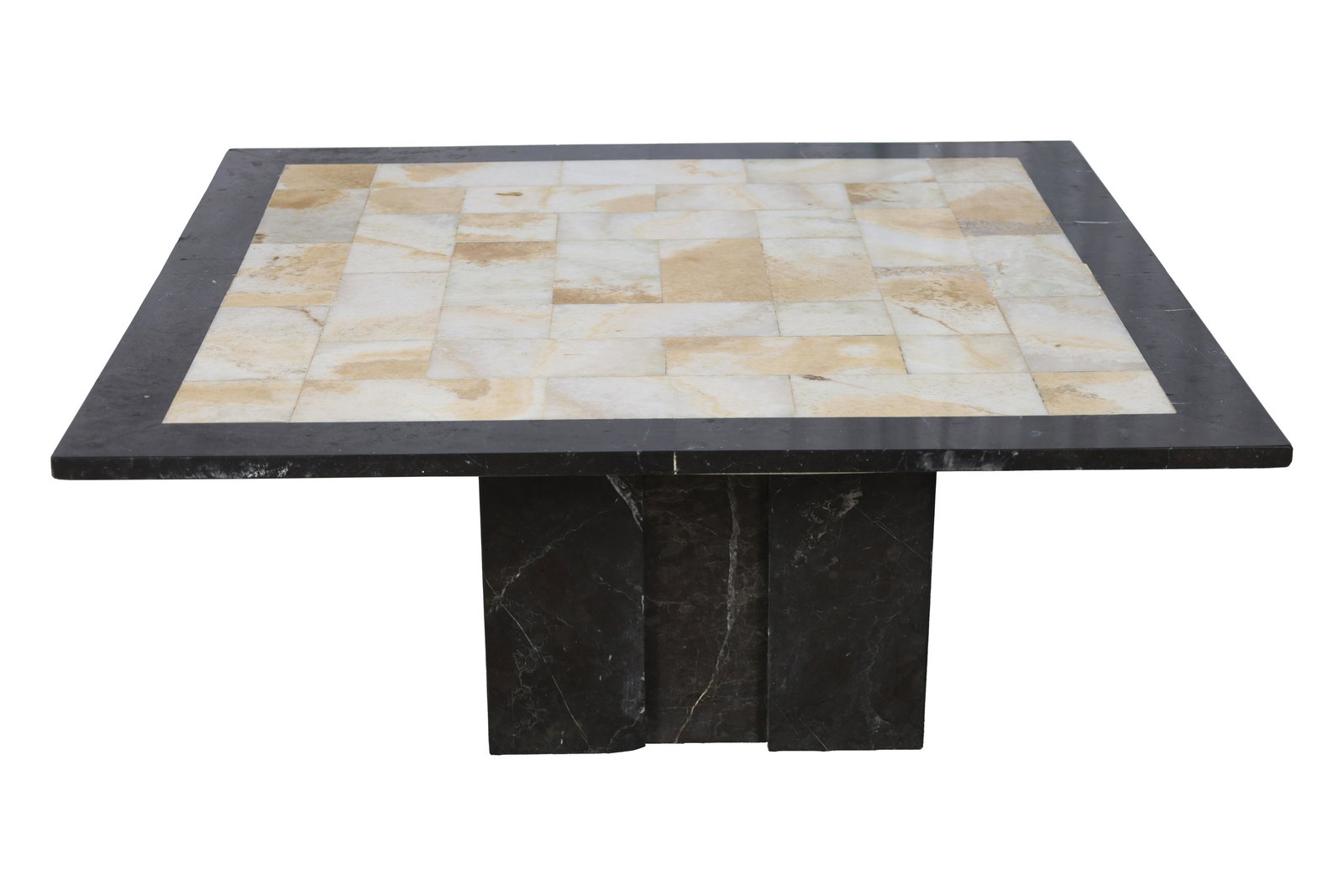 Stone International Onyx and Marble Coffee Table: Stone International Onyx and Marble Coffee Table. Dimensions 16.5x37.5