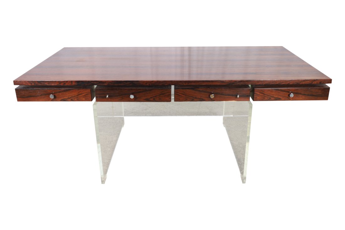 Poul Norreklit - Rosewood and Lucite Desk (1 of 8)
