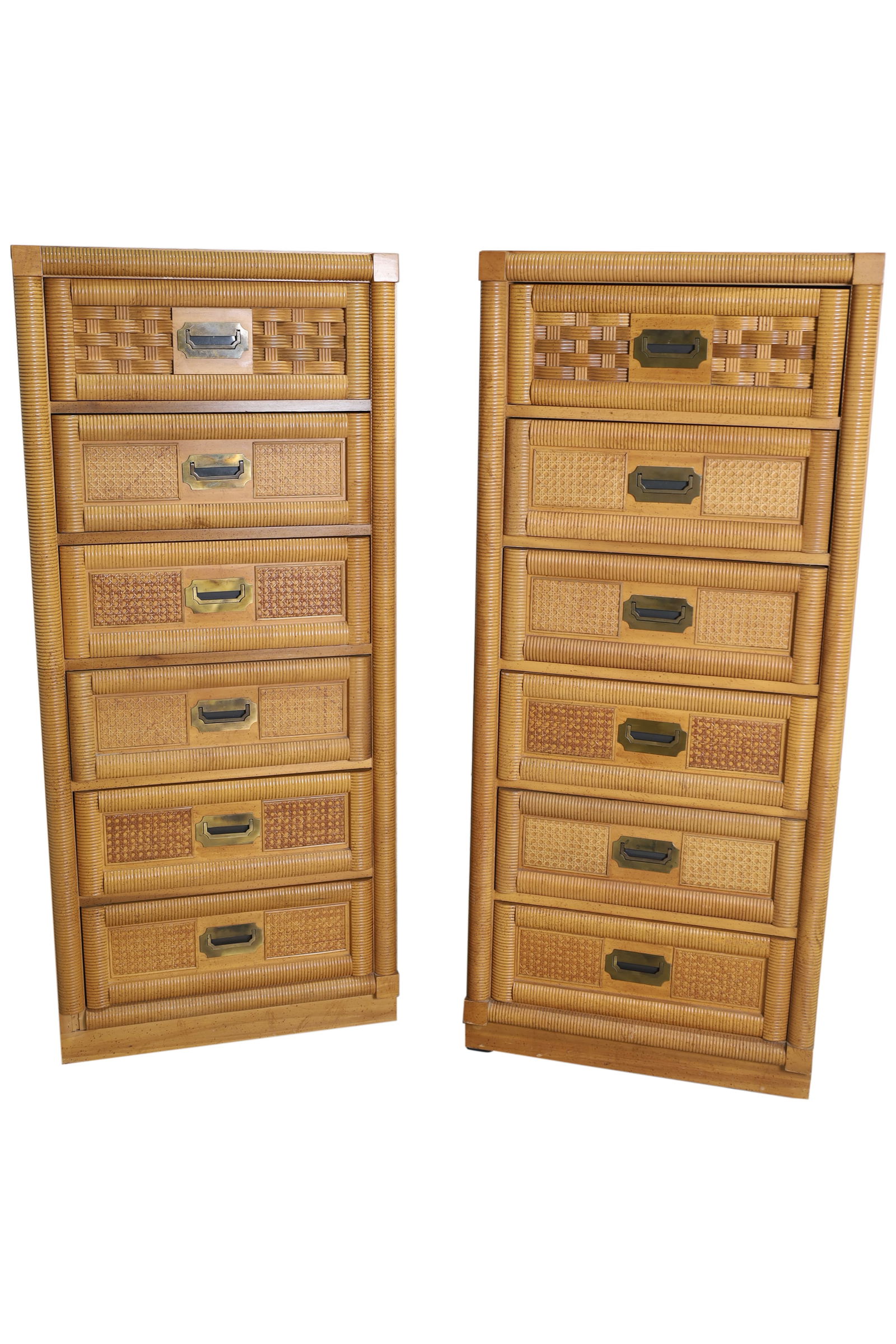 Rattan & Cane Style Lingerie Chests - Pair (1 of 5)