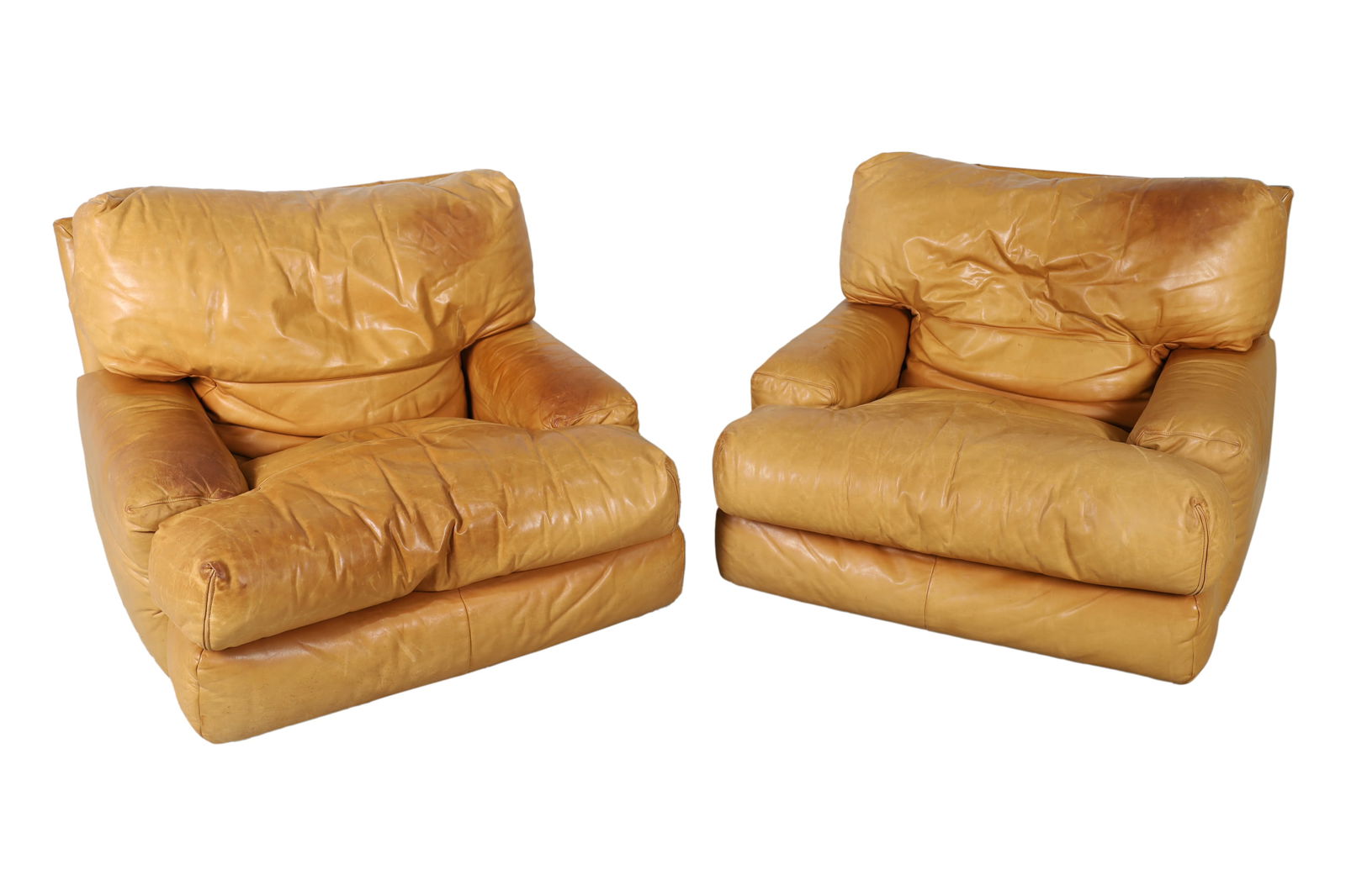 Ligne Roset - Leather Lounge Chairs - Pair (1 of 5)