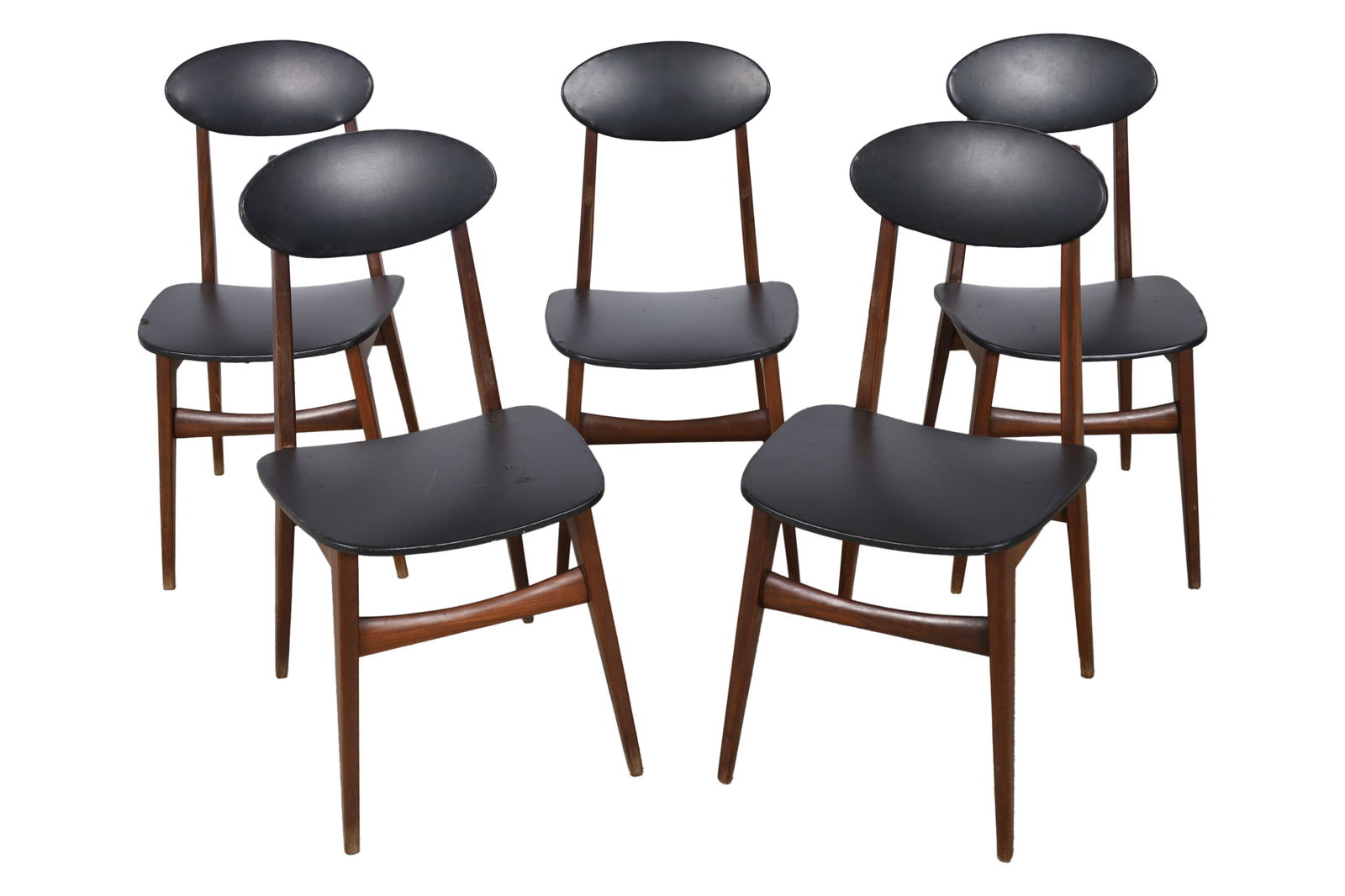 Italian Walnut and Leather Dining Chairs - 5 (1 of 8)