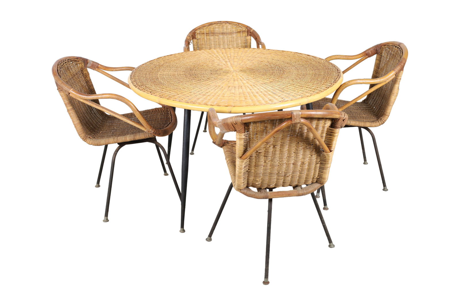 Calif-Asia Wicker Wrapped Iron Porch Set - 5 (1 of 6)