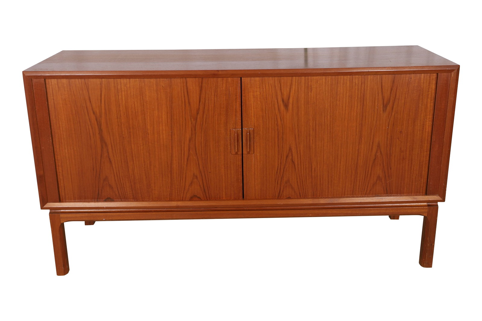 Kofod Larsen - Tambour Credenza: Kofod Larsen - Tambour Credenza Signed Faarup Mobelfabrik. Dimensions 31x59x19