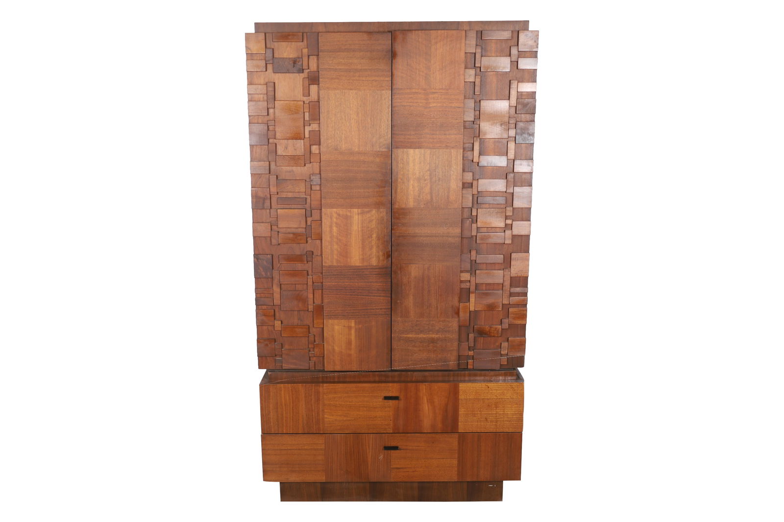 Brutalist Walnut Chest on Chest (1 of 7)