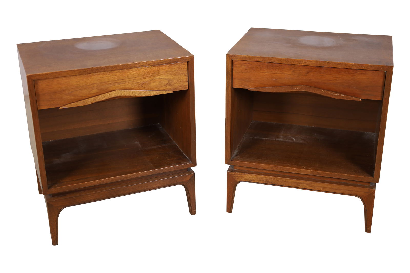 Mid Century Sculpted Handle End Stands - Pair (1 of 4)