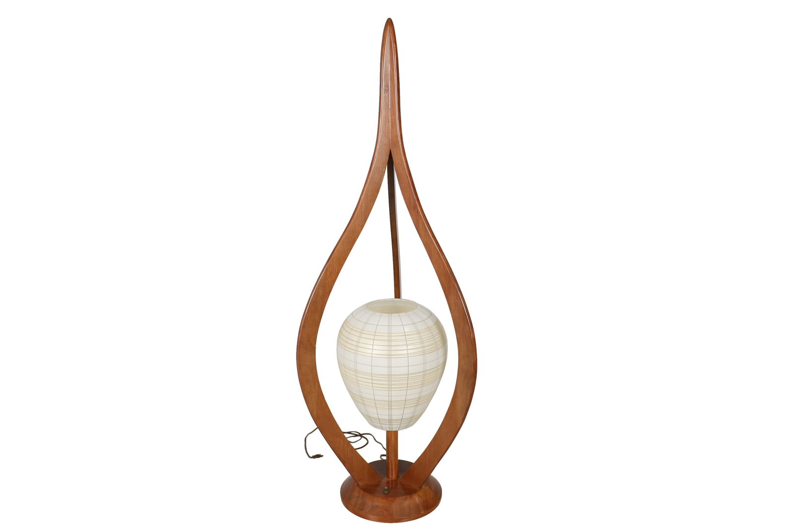 Mid Century Sculpted Walnut Lamp (1 of 3)