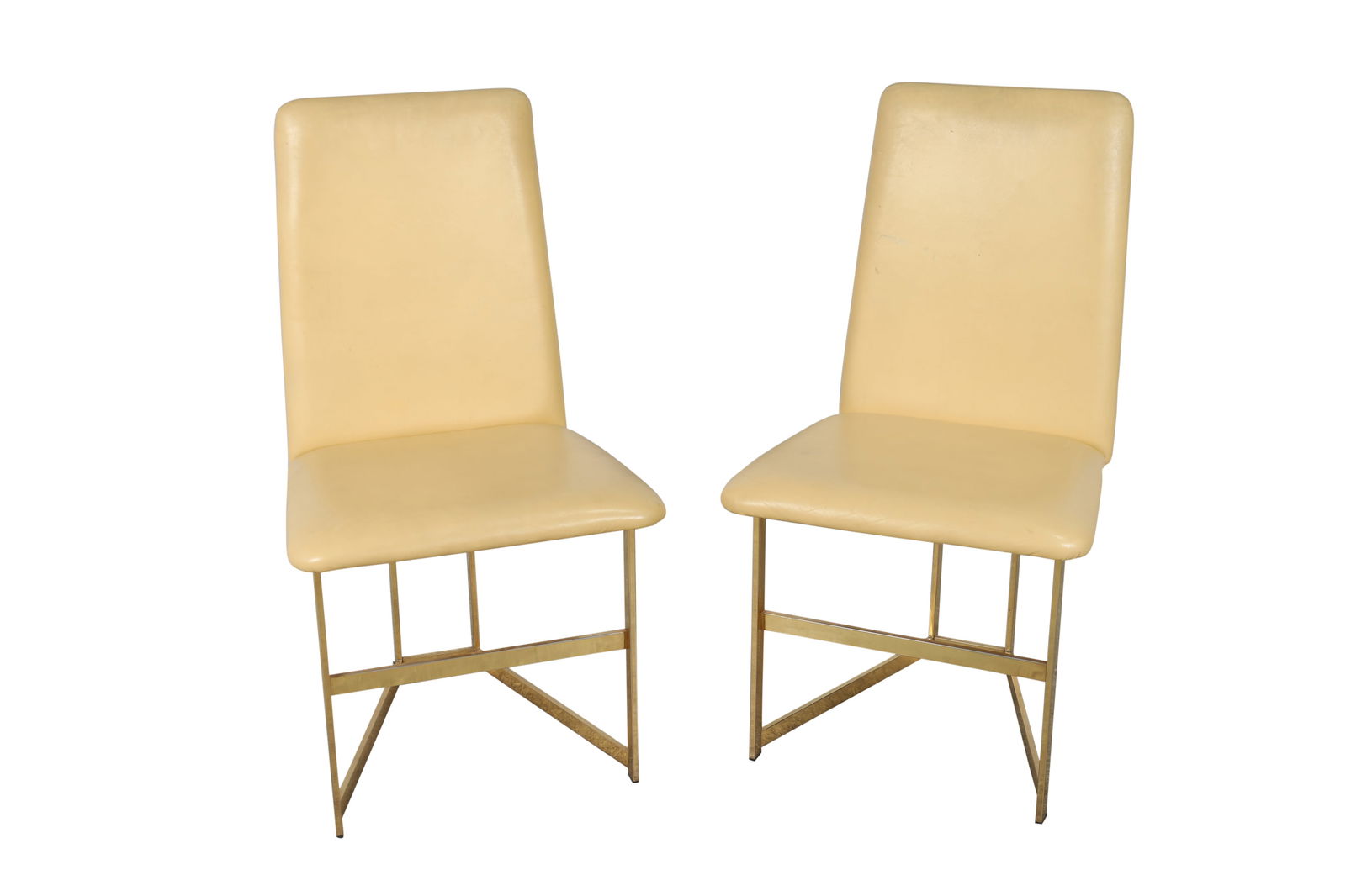 Casa Bella Brass and Leather Side Chairs - Pair (1 of 5)