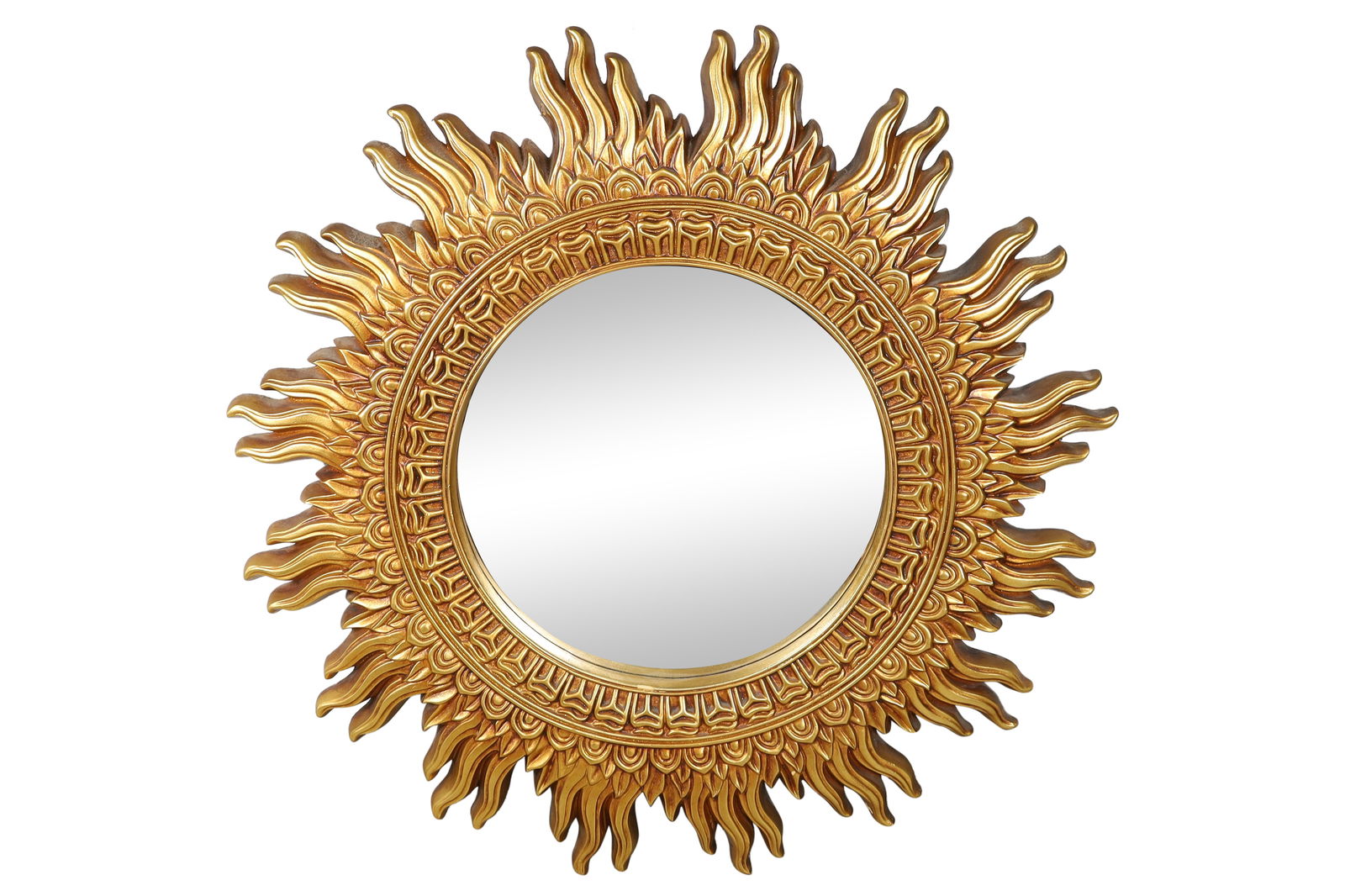 Composition Sunburst Mirror: Composition sunburst mirror. Dimensions 46
