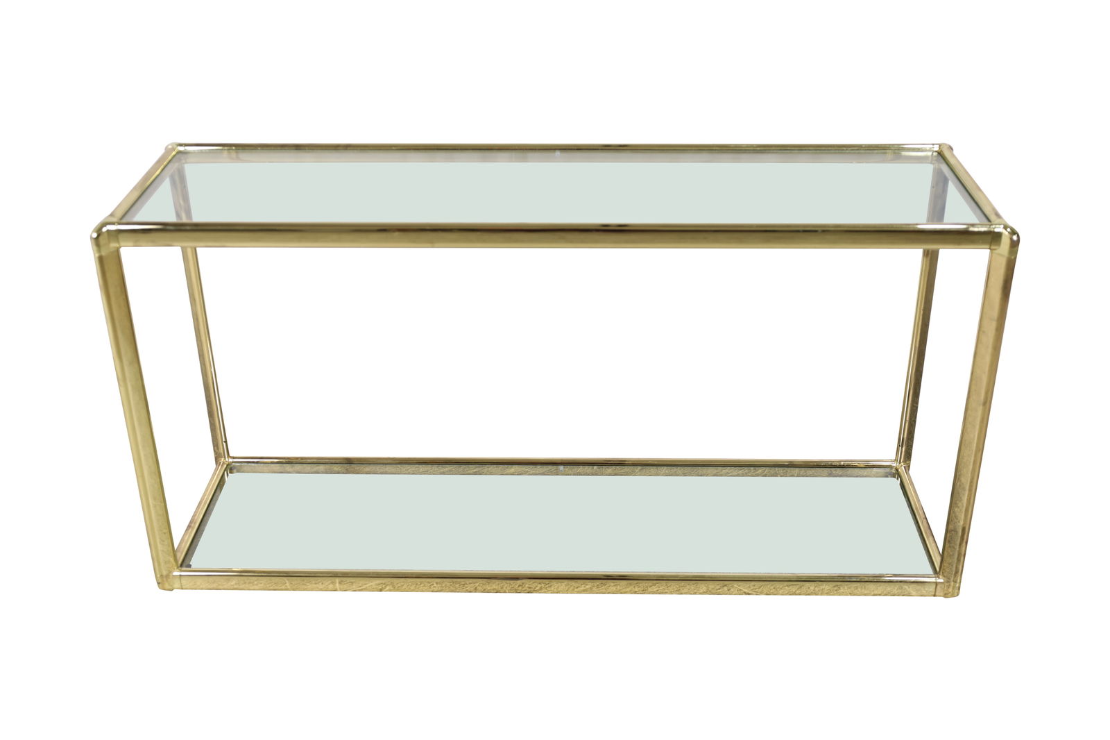 Brass and Glass 2 Tier Console Table (1 of 4)