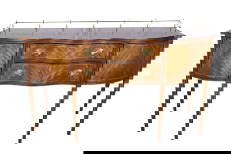 Henkel Harris - Inlaid Buffet: Henkel Harris - Breakfront. Dimensions 42x66x25