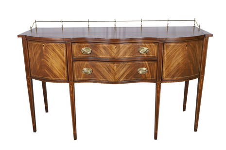 Henkel Harris - Inlaid Buffet: Henkel Harris - Breakfront. Dimensions 42x66x25