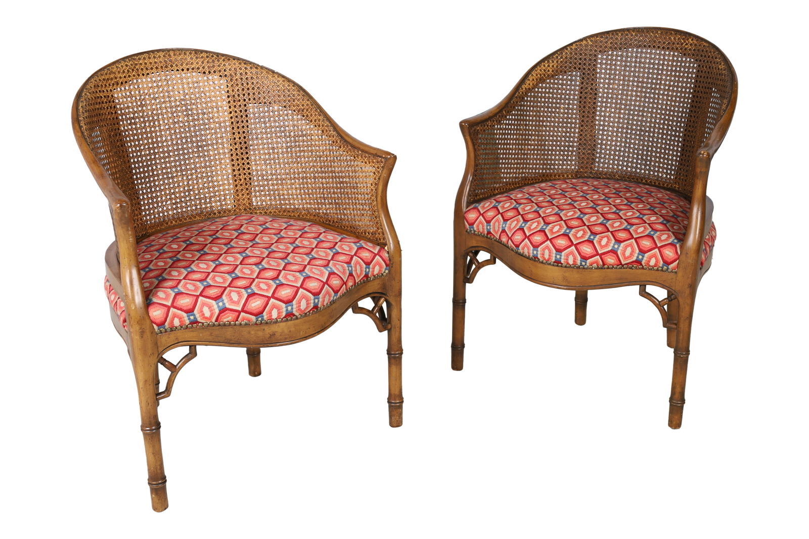 Faux Bamboo And Cane Chairs Pair Auction