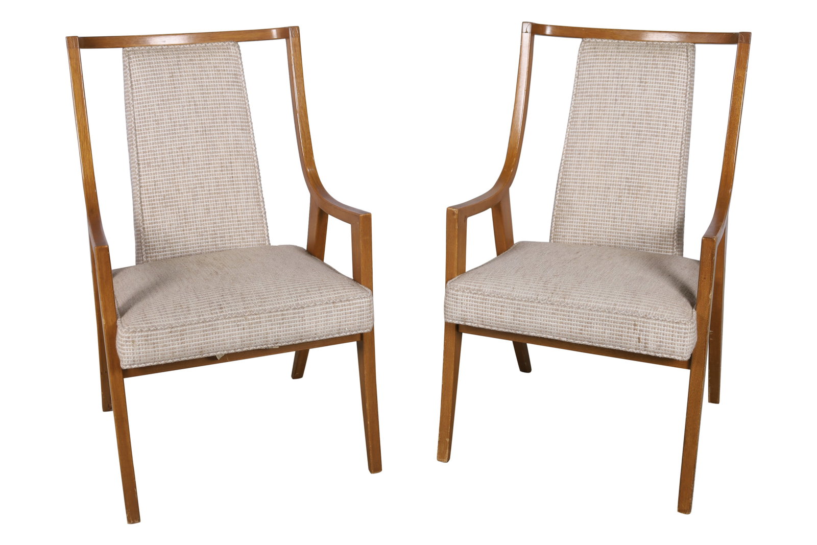 Mid Century Arm Chairs - Pair: Mid Century Arm Chairs - Pair. Dimensions 38.5x24x23