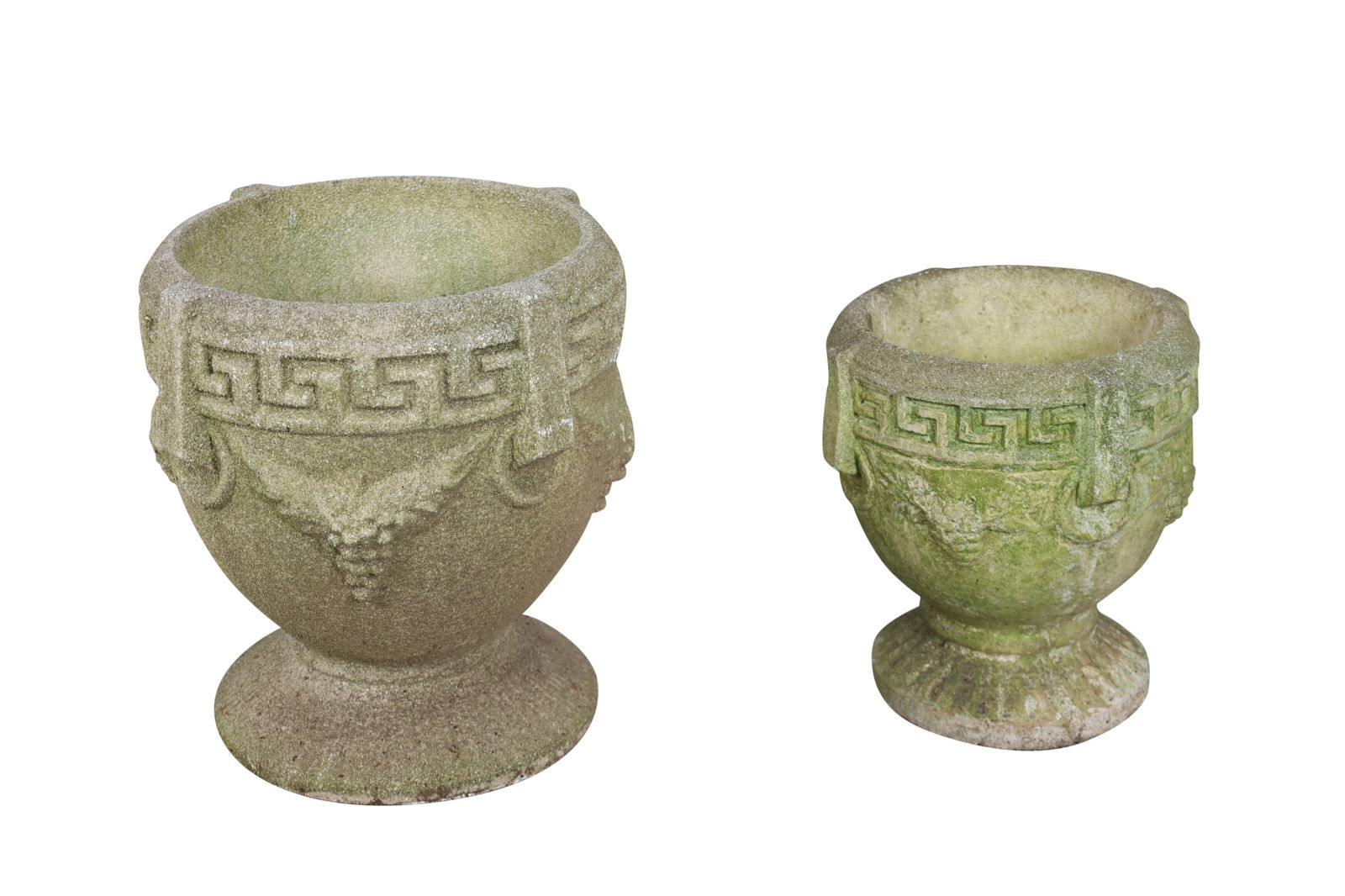 Greek Key Stone Planters - 2 (1 of 3)