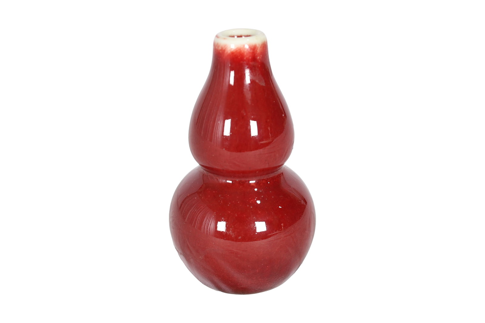 Peachbloom Sang De Boeuf Double Gourd Vase: Peachbloom Sang De Boeuf Double Gourd Vase. Dimensions 4.5x2.5