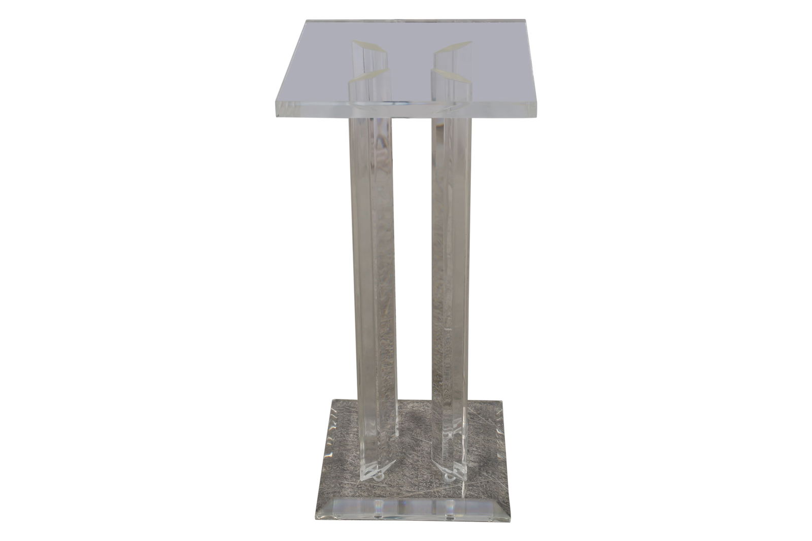 Lucite Pedestal: Lucite Pedestal. Dimensions 28x13