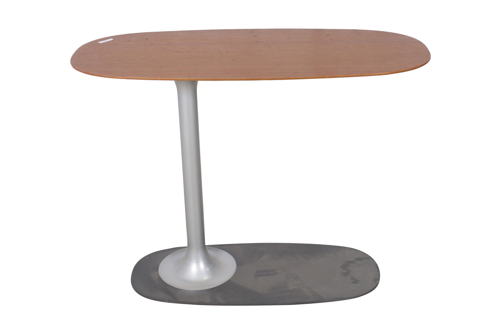 Aluminum and Teak Table: Aluminum and Teak Table. Dimensions 26.5x35x16