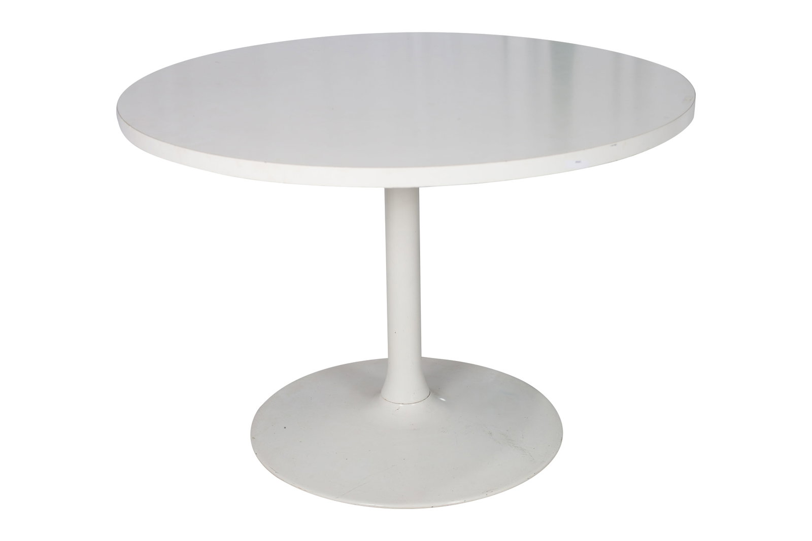 Tulip Base Dining Table: Tulip Base Dining Table with laminate top. Dimensions 29.5x42