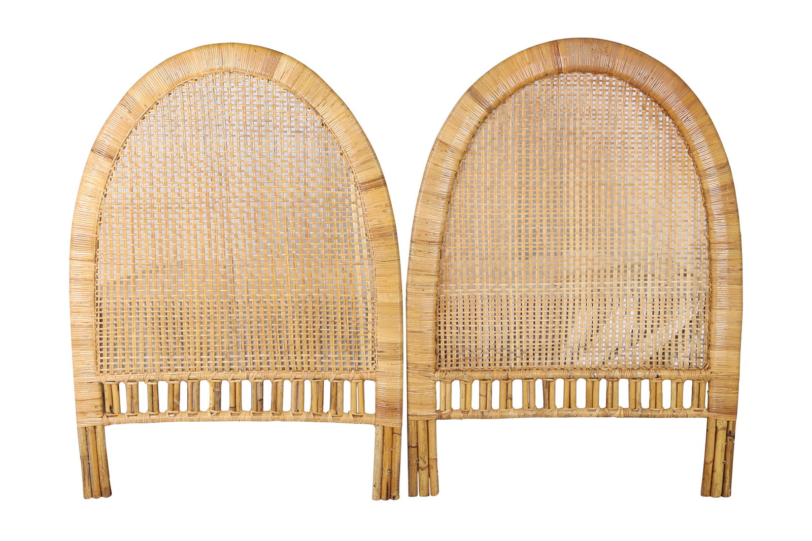Rattan Dome Top Twin Headboards - Pair (1 of 3)