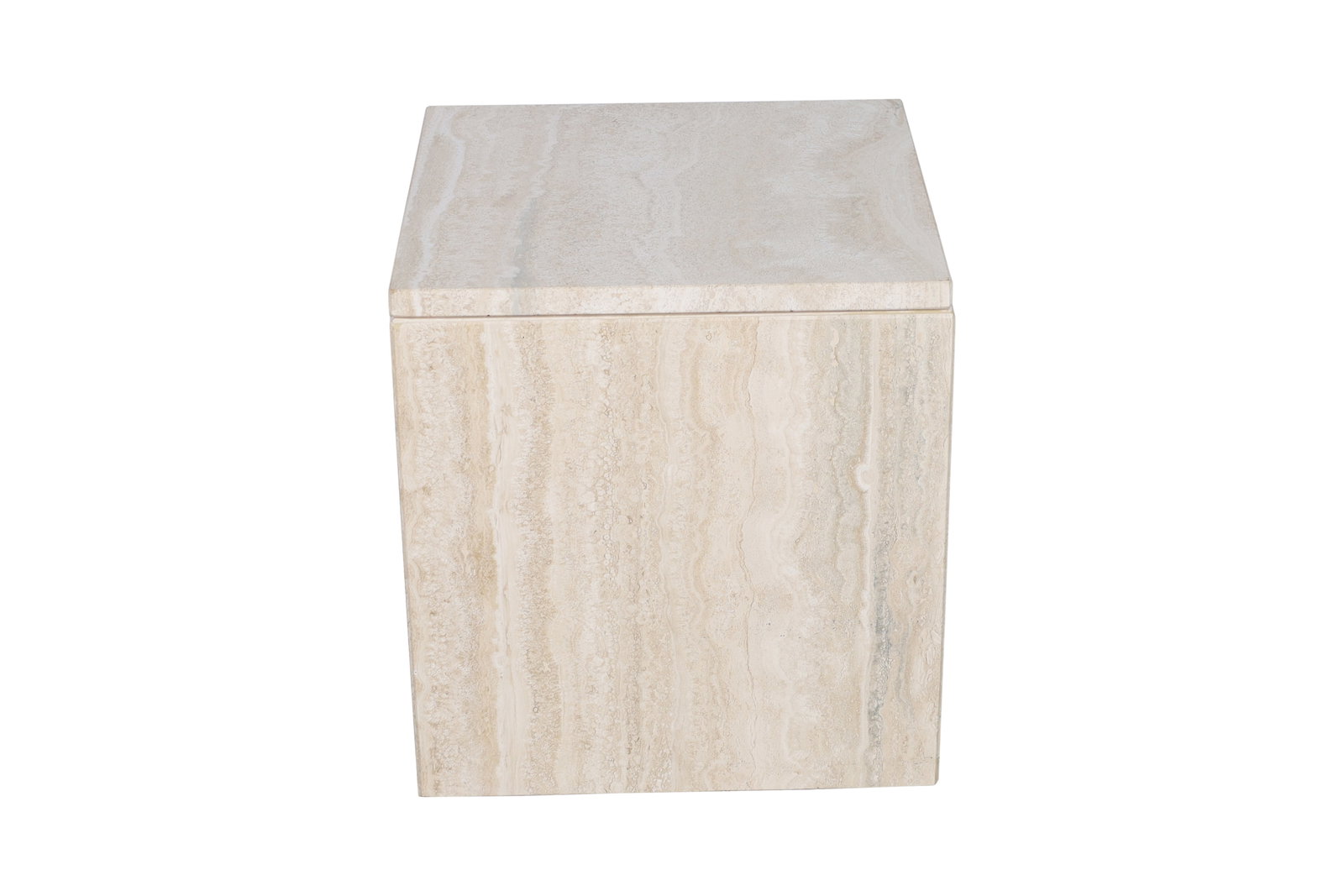 Travertine Cube End Table (1 of 3)