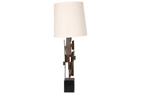 Harry Balmer (Attr.) - Mid Century Brutalist Lamp: Harry Balmer (Attr.) mid century brutalist lamp. Dimensions 42x16