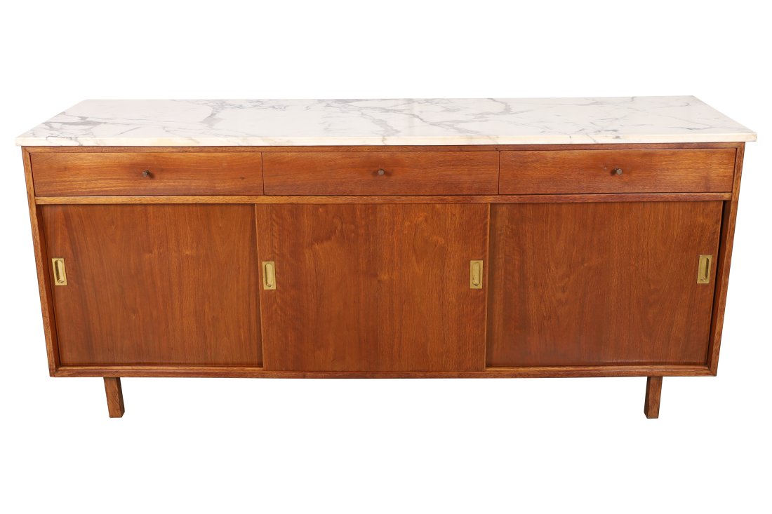 Walnut Marble Top Credenza (1 of 6)