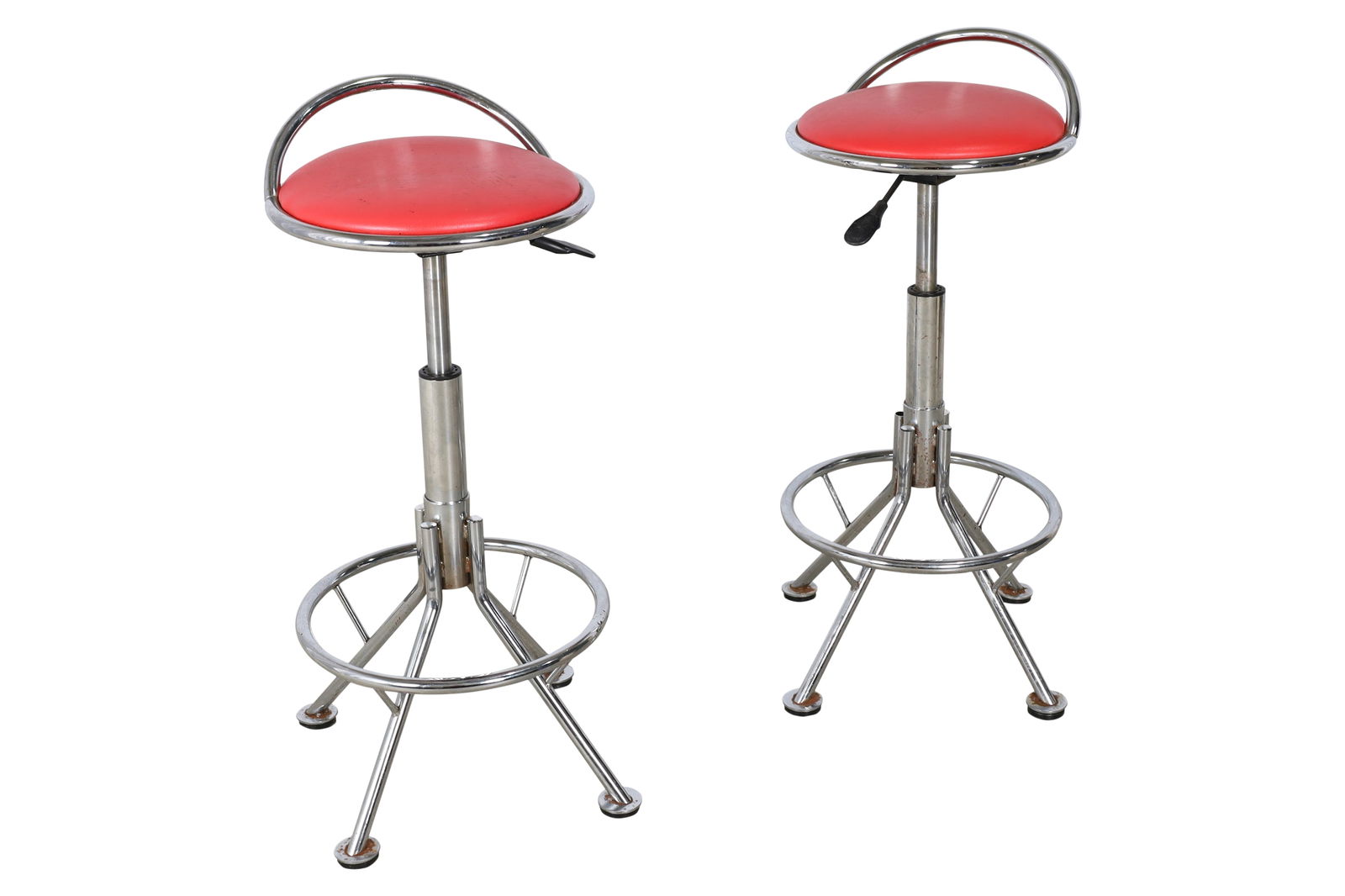 Mid Century Adjustable Chrome Stools - Pair (1 of 4)
