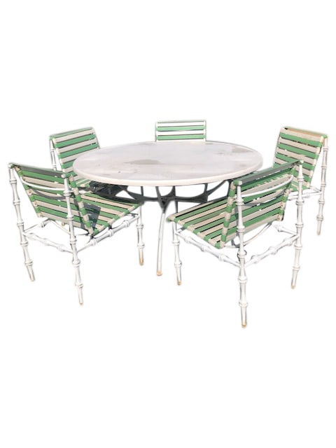 Faux Bamboo Cast Aluminum Patio Set - 6 Piece (1 of 7)