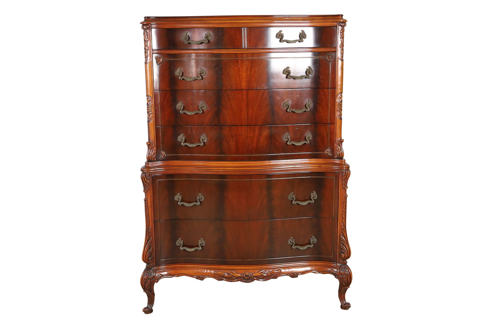 Carved Mahogany High Chest (1 of 5)