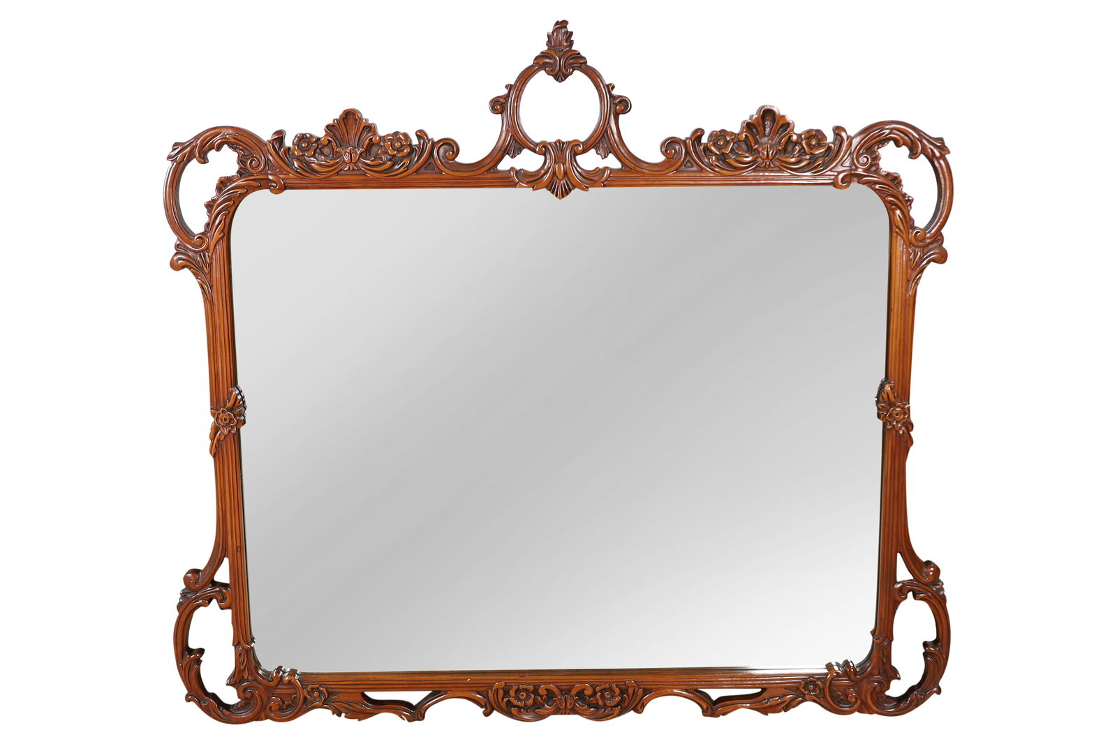 Large Carved Mahogany Mirror (1 of 4)