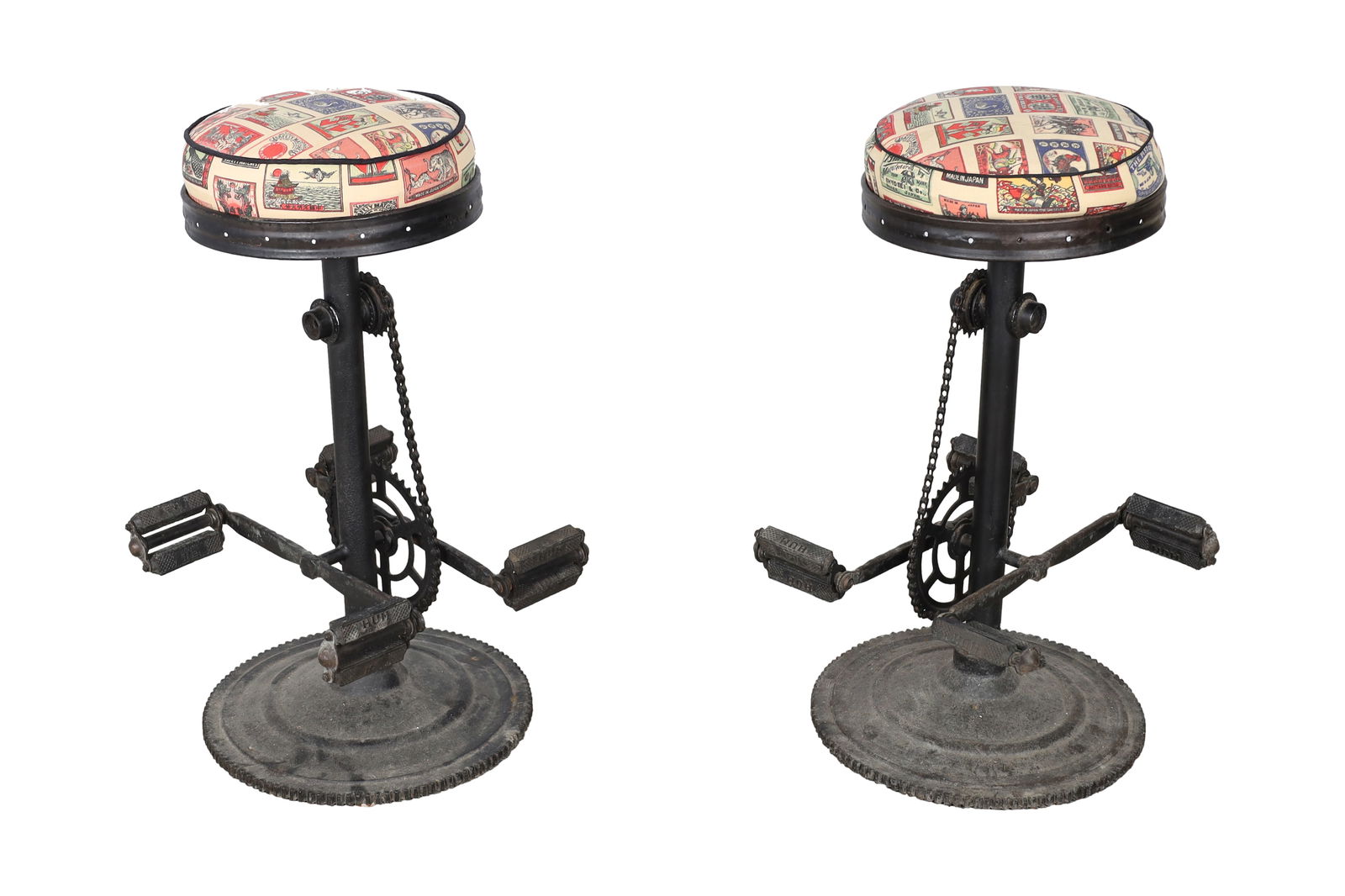 Industrial "Pedal" Iron Stools - Pair (1 of 4)