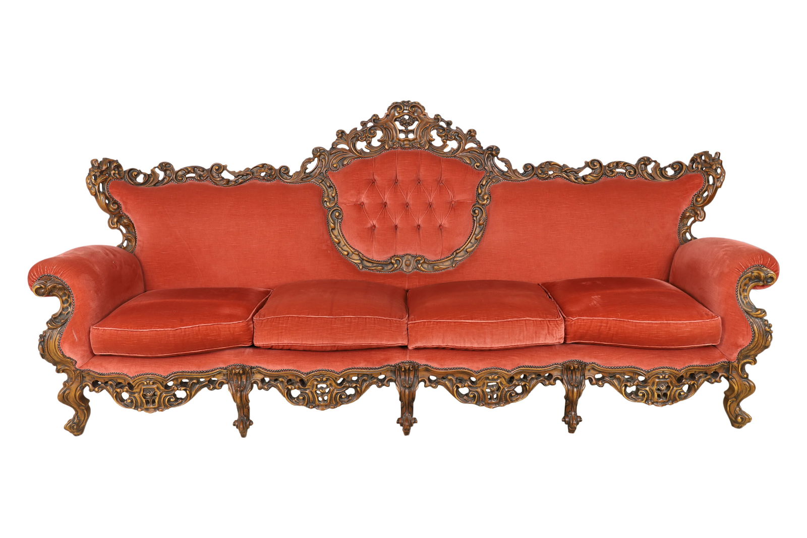 Heavily Carved Walnut Sofa (1 of 5)