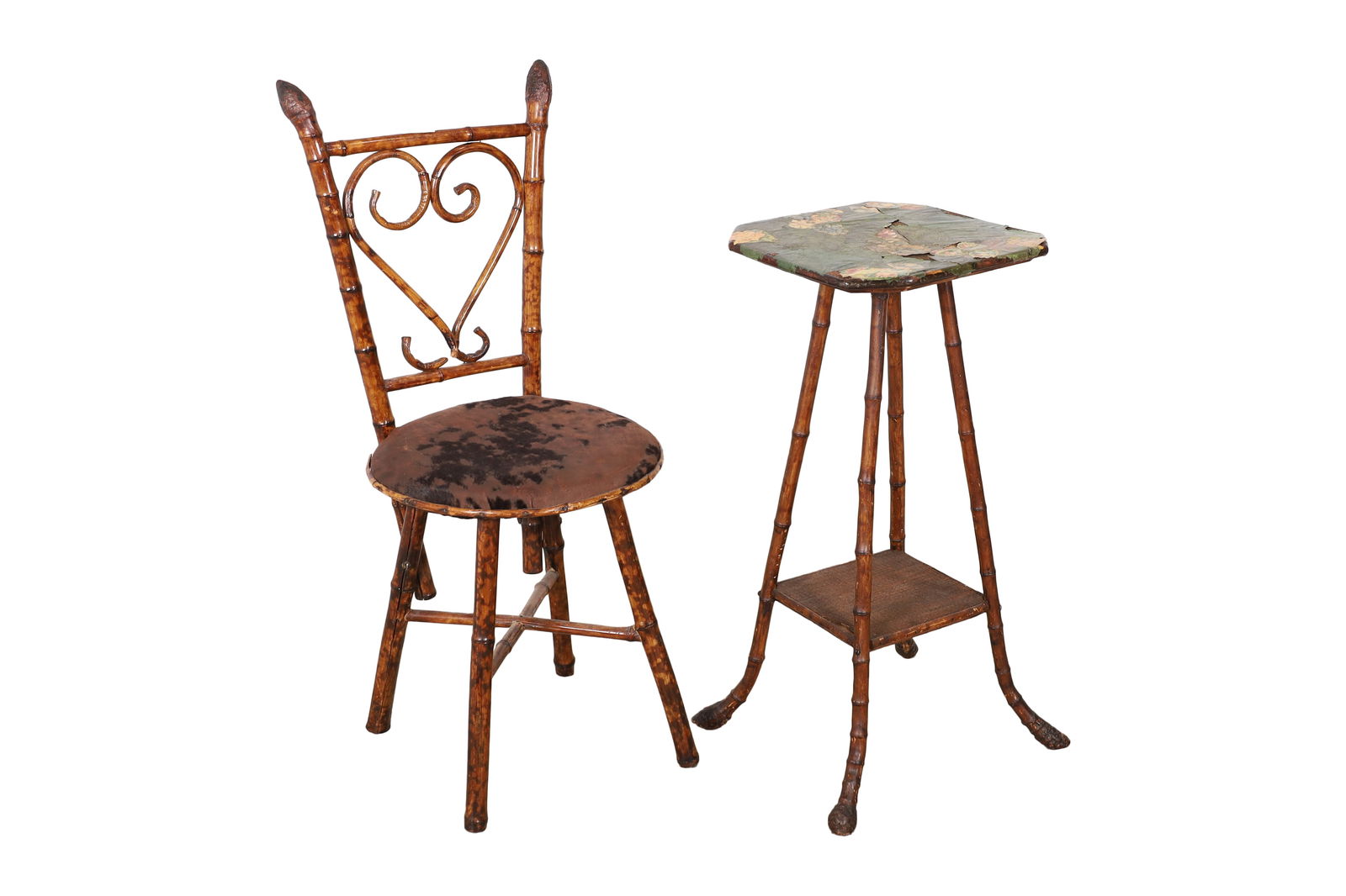 English Bamboo Chair and Table: English Bamboo Chair and Table. Dimensions 36x16