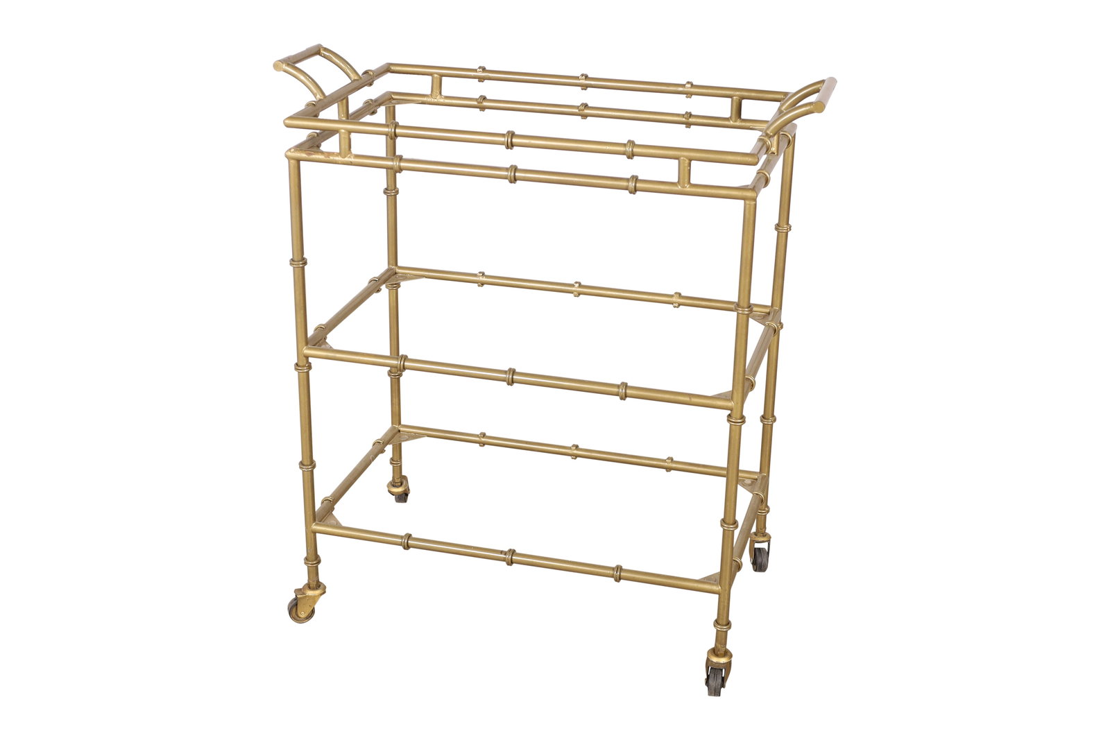 Bamboo Gilt Cart: Bamboo Gilt Cart. Dimensions 31x29x14