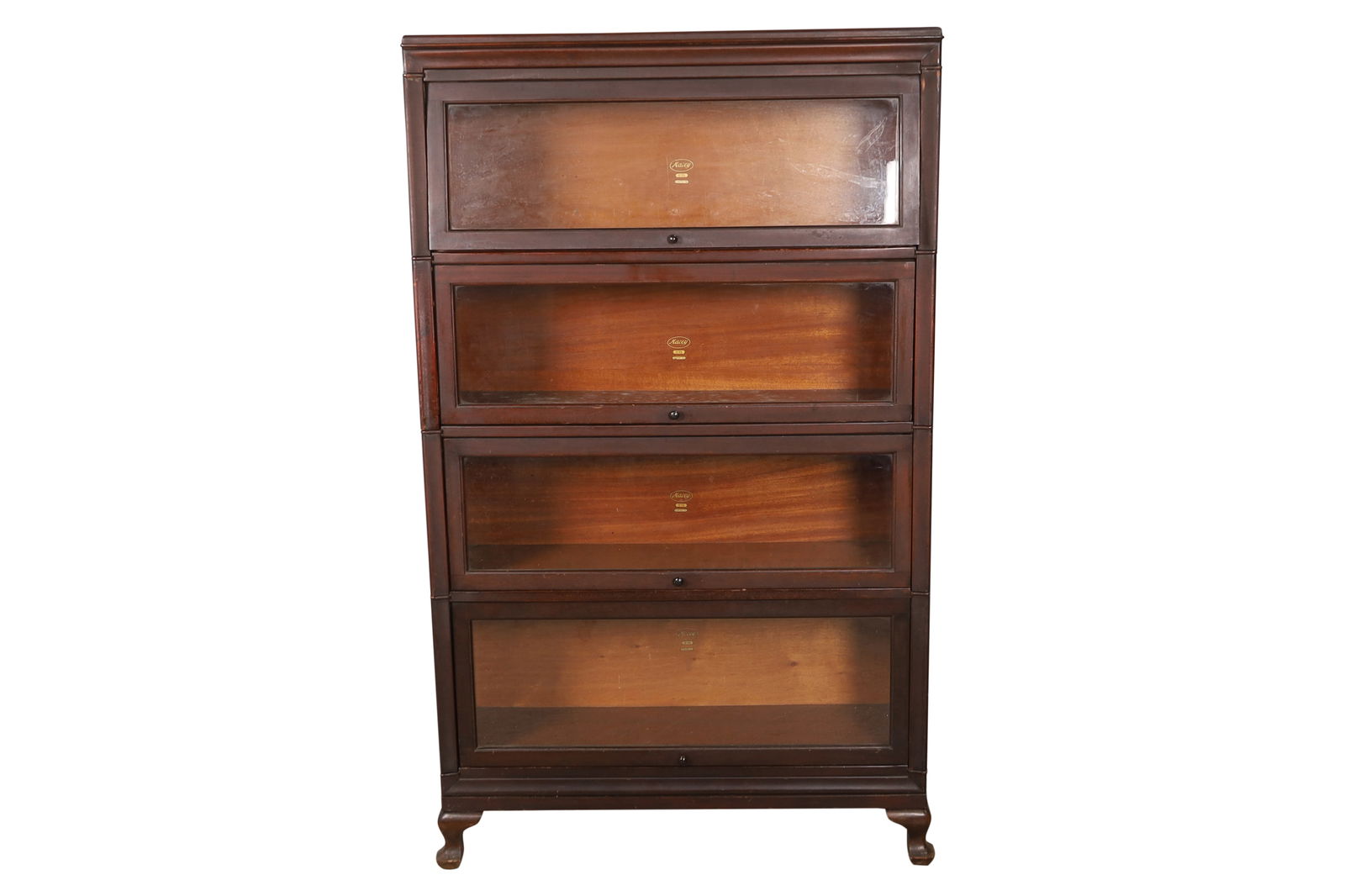 Macy Panelled Mahogany 4 Stack Bookcase (1 of 3)
