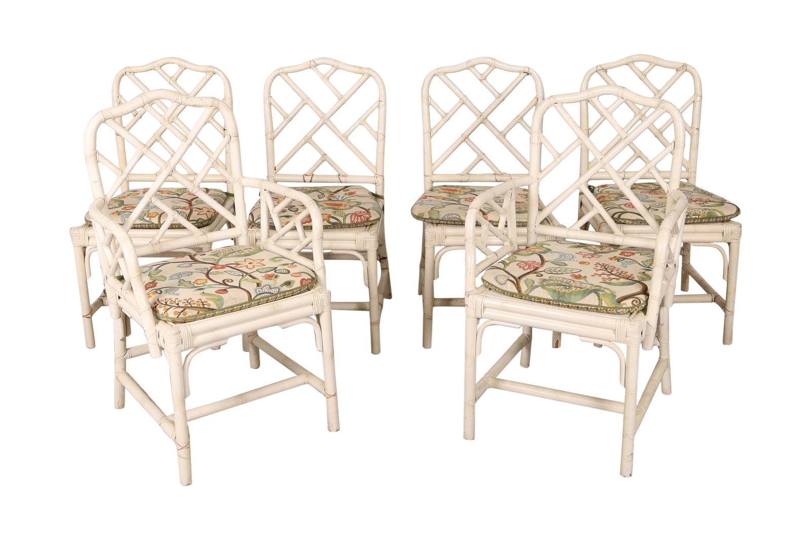Ballard Design Faux Bamboo Dining Chairs 6 Auction