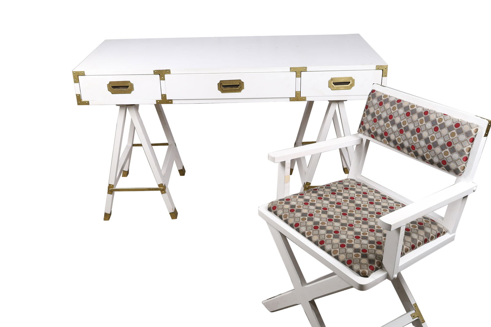 Campaign Style Sawhorse Desk & Chair (1 of 4)