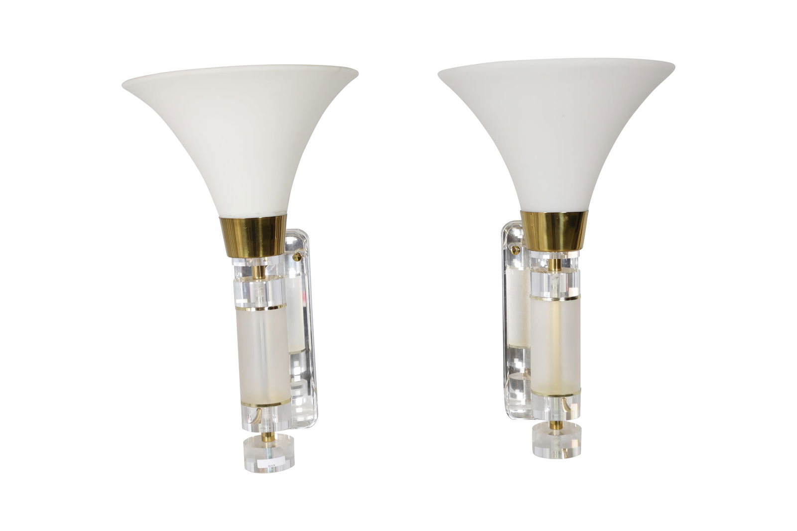 Bauer Lamp Co. Lucite & Brass Wall Sconces - Pair (1 of 4)