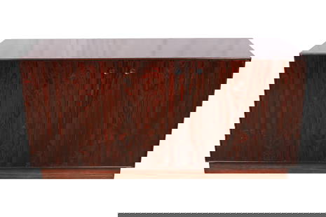 George Nelson - Rosewood Compact Credenza: George Nelson Thin Edge Rosewood Compact Credenza on base. Dimensions 27.5x56x18.5