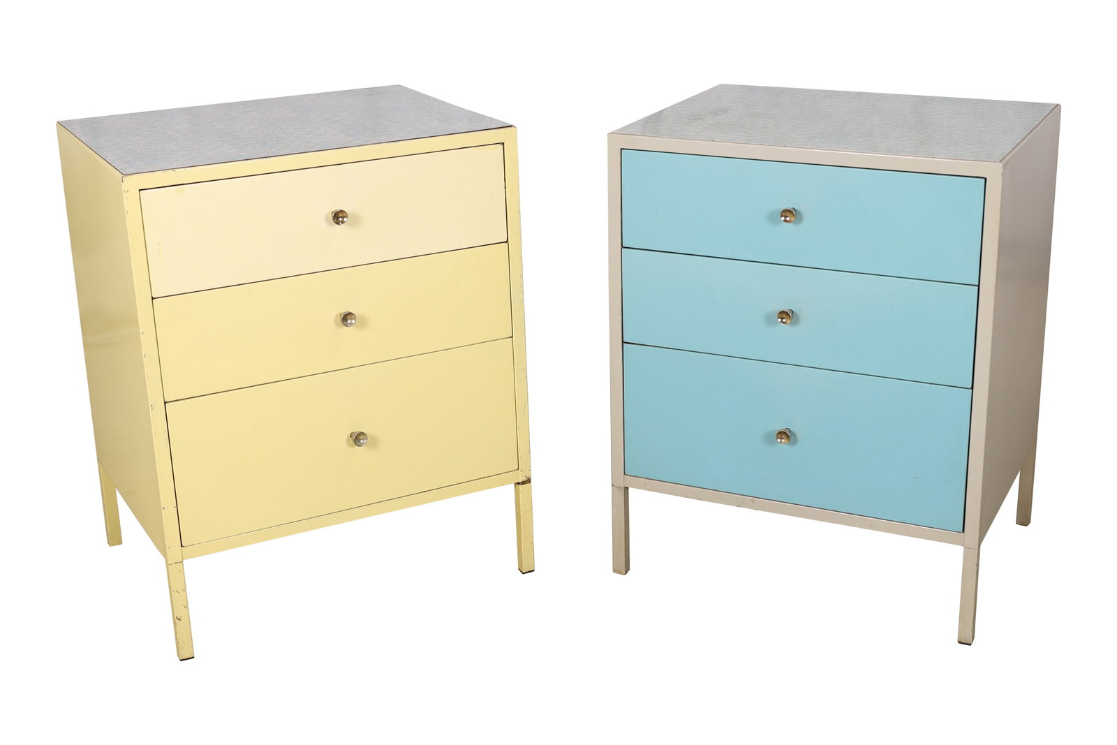 1960's Metal 3 Drawer Chests - Pair (1 of 5)