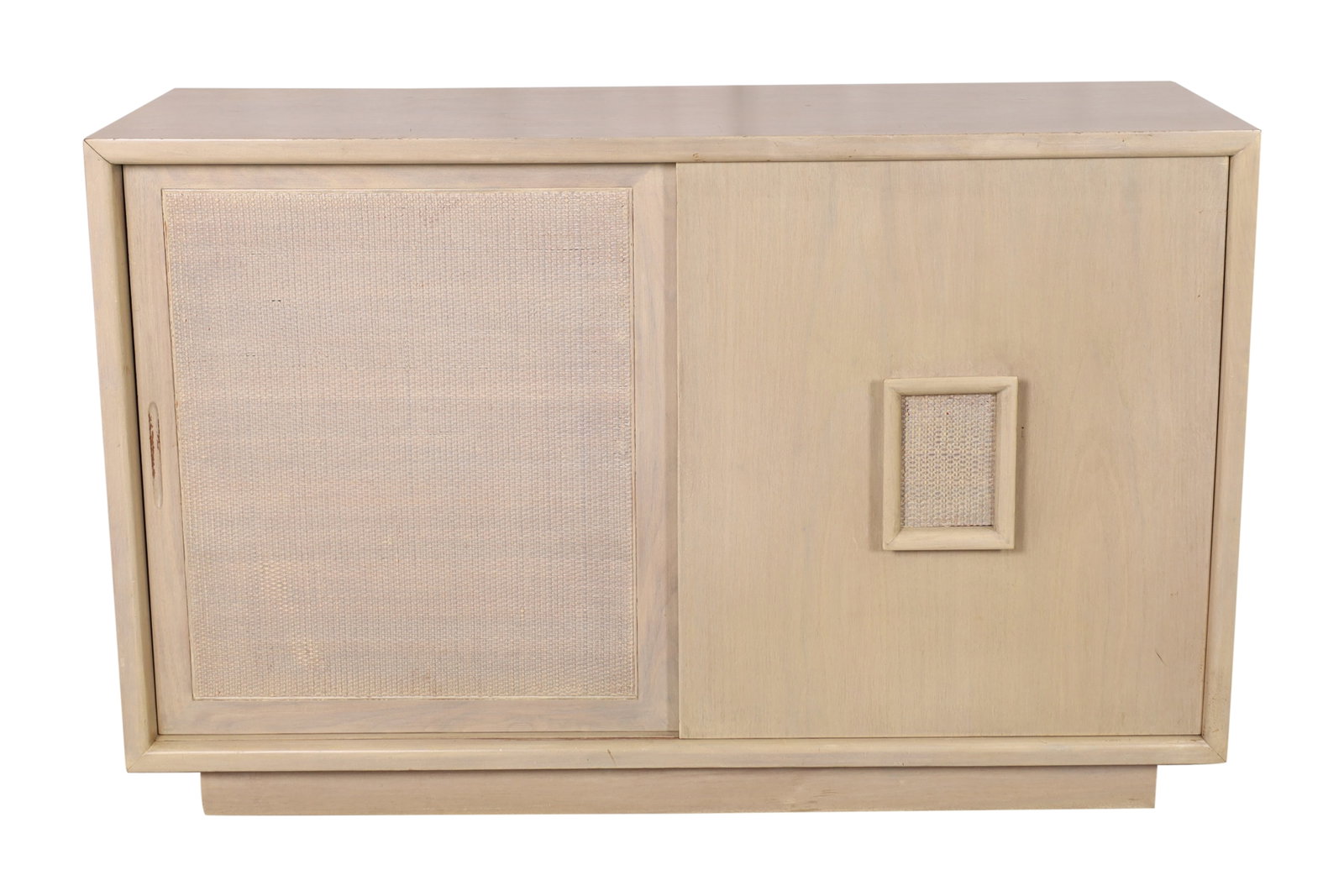 James Mont Style Credenza: James Mont Style Credenza with sliding doors. Dimensions 33x52x19
